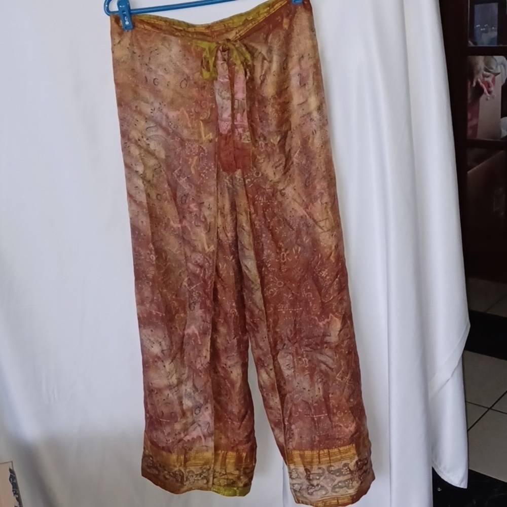 Paisley wrap around pants, reversible, silky